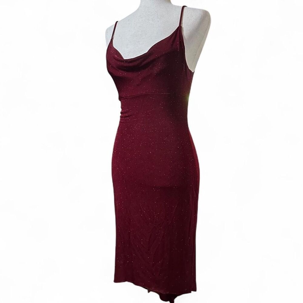 Hourglass Women's Red and Burgundy Dress